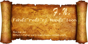 Fehérvári Napóleon névjegykártya